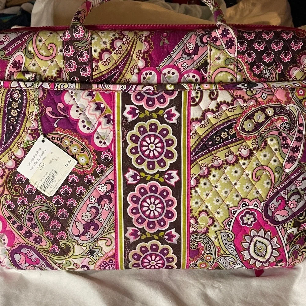 Vera Bradley Laptop Computer Bag Vibrant Paisley NWT Pattern Vera Bradley